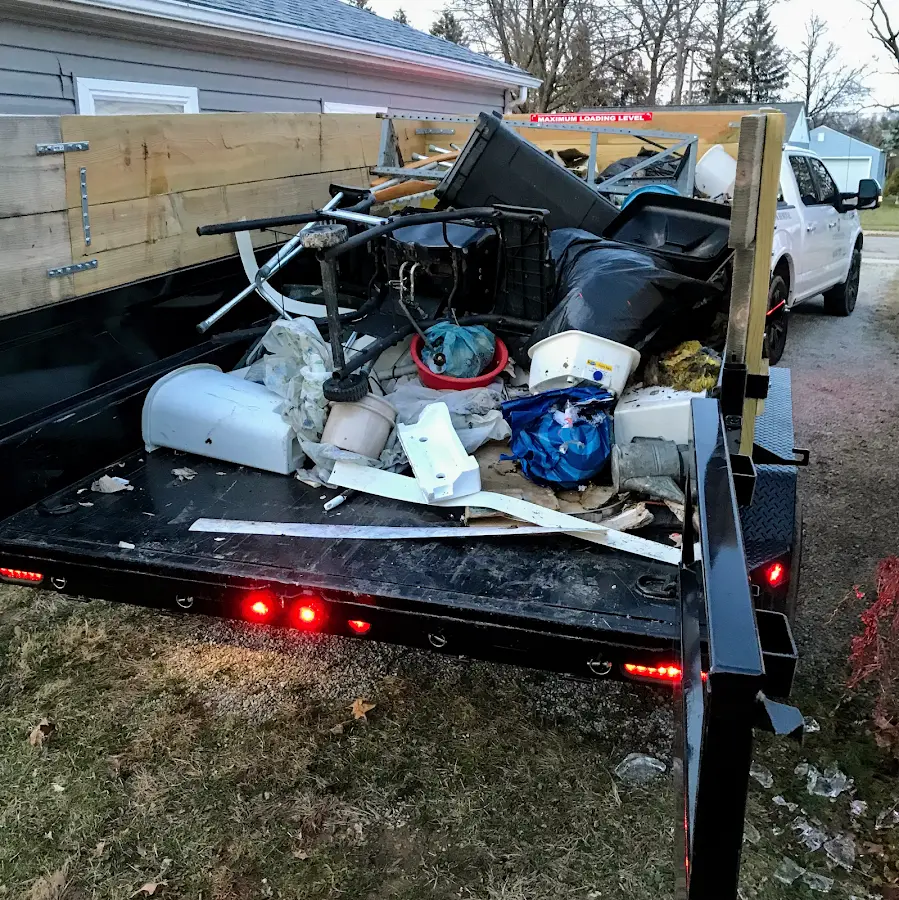 Roll-off dumpster delivered to a residential driveway in Blackstone
